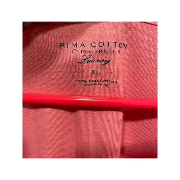 Charter Club Luxury Pima Cotton Coral/Salmon Shirt Womens XL 3/4th Sleeve - Picture 7 of 7